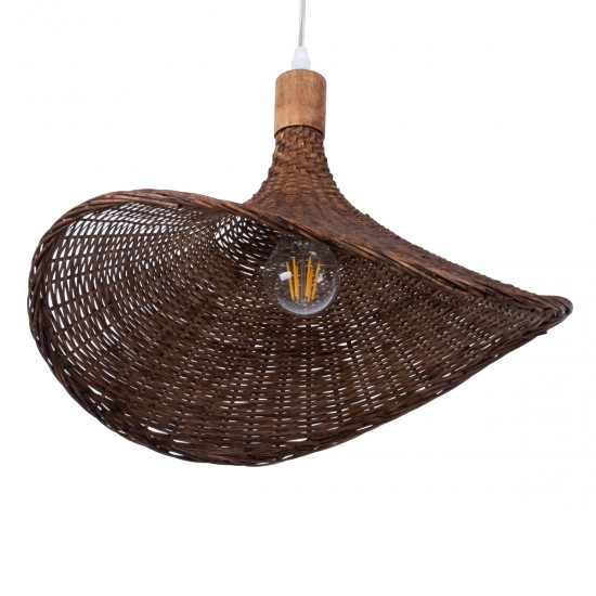 GLOBOSTAR® CUBA 01718 Boho Κρεμαστό Φωτιστικό Οροφής με Ντουί 1 x E27 AC 220-240V IP20 - Καφέ - Μ43 x Π40 x Y28cm GLOBOSTAR® CUBA 01718 Boho Κρεμαστό Φωτιστικό Οροφής με Ντουί 1 x E27 AC 220-240V IP20 - Καφέ - Μ43 x Π40 x Y28cm
