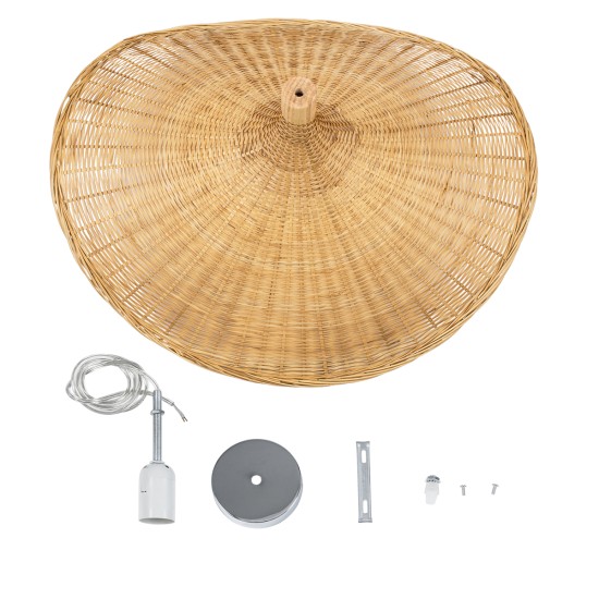 GLOBOSTAR® CUBA 01721 Boho Κρεμαστό Φωτιστικό Οροφής με Ντουί 1 x E27 AC 220-240V IP20 - Μπεζ - Μ64 x Π48 x Υ41cm GLOBOSTAR® CUBA 01721 Boho Κρεμαστό Φωτιστικό Οροφής με Ντουί 1 x E27 AC 220-240V IP20 - Μπεζ - Μ64 x Π48 x Υ41cm