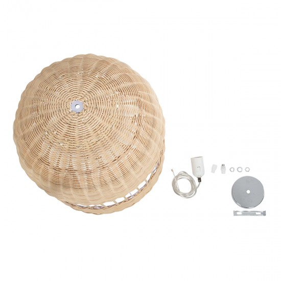 GLOBOSTAR® LUCIA 01725 Boho Κρεμαστό Φωτιστικό Οροφής με Ντουί 1 x E27 AC 220-240V IP20 - Μπεζ - Μ40 x Π40 x Y34cm GLOBOSTAR® LUCIA 01725 Boho Κρεμαστό Φωτιστικό Οροφής με Ντουί 1 x E27 AC 220-240V IP20 - Μπεζ - Μ40 x Π40 x Y34cm