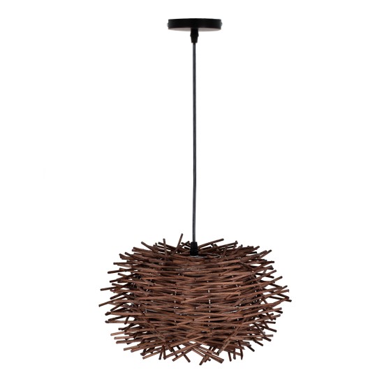 GLOBOSTAR® MINORCA 01732 Boho Κρεμαστό Φωτιστικό Οροφής με Ντουί 1 x E27 AC 220-240V IP20 - Καφέ - Μ30 x Π30 x Υ18cm GLOBOSTAR® MINORCA 01732 Boho Κρεμαστό Φωτιστικό Οροφής με Ντουί 1 x E27 AC 220-240V IP20 - Καφέ - Μ30 x Π30 x Υ18cm