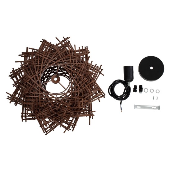GLOBOSTAR® MINORCA 01733 Boho Κρεμαστό Φωτιστικό Οροφής με Ντουί 1 x E27 AC 220-240V IP20 - Καφέ - Μ35 x Π35 x Υ23cm GLOBOSTAR® MINORCA 01733 Boho Κρεμαστό Φωτιστικό Οροφής με Ντουί 1 x E27 AC 220-240V IP20 - Καφέ - Μ35 x Π35 x Υ23cm