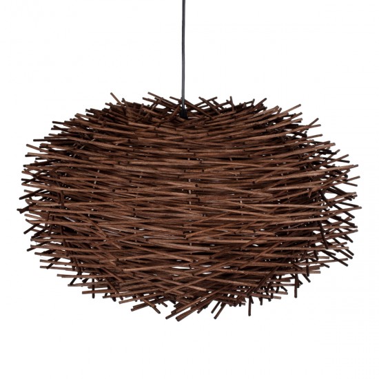 GLOBOSTAR® MINORCA 01734 Boho Κρεμαστό Φωτιστικό Οροφής με Ντουί 1 x E27 AC 220-240V IP20 - Καφέ - Μ60 x Π60 x Y35cm