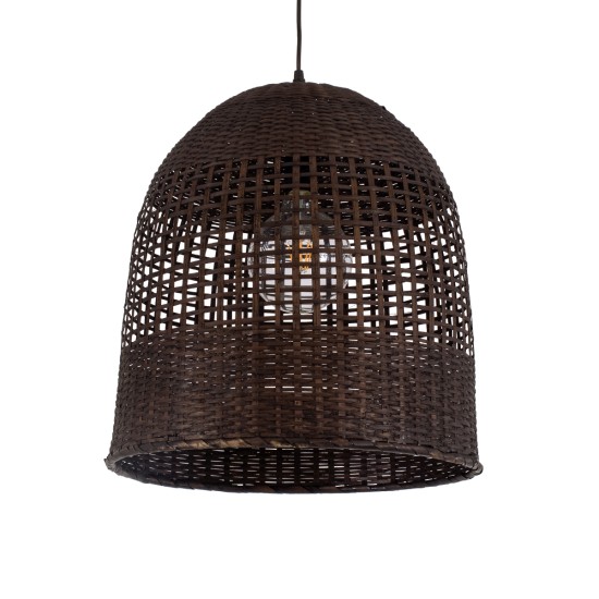GLOBOSTAR® BORA-BORA 01736 Boho Κρεμαστό Φωτιστικό Οροφής με Ντουί 1 x E27 AC 220-240V IP20 - Καφέ - Μ42 x Π42 x Y44cm