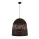 GLOBOSTAR® BORA-BORA 01736 Boho Κρεμαστό Φωτιστικό Οροφής με Ντουί 1 x E27 AC 220-240V IP20 - Καφέ - Μ42 x Π42 x Y44cm