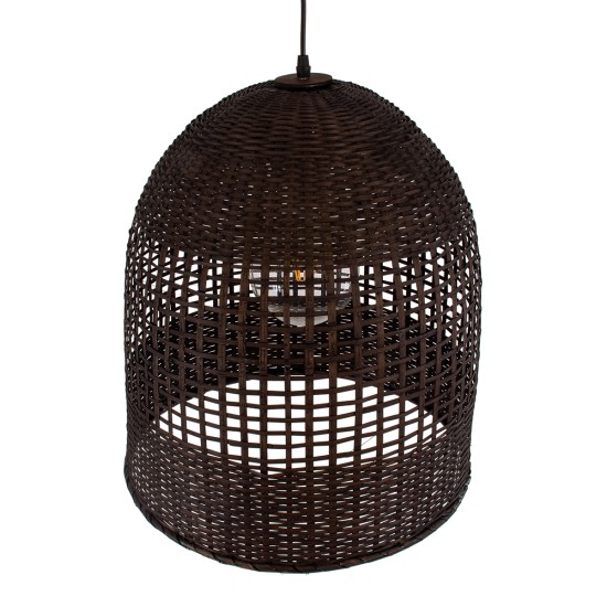 GLOBOSTAR® BORA-BORA 01736 Boho Κρεμαστό Φωτιστικό Οροφής με Ντουί 1 x E27 AC 220-240V IP20 - Καφέ - Μ42 x Π42 x Y44cm
