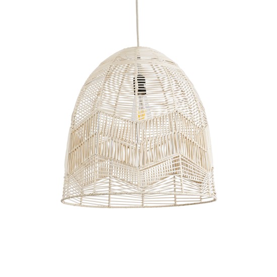 GLOBOSTAR® ALOHA 01751 Boho Κρεμαστό Φωτιστικό Οροφής με Ντουί 1 x E27 AC 220-240V IP20 - Μπεζ - Μ45 x Π45 x Υ48cm