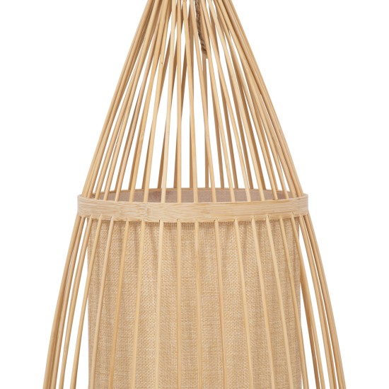 GLOBOSTAR® AZORES 01753 Boho Επιδαπέδιο Φωτιστικό με Ντουί 1 x E27 AC 220-240V IP20 - Μπεζ - Μ30 x Π30 x Υ90cm