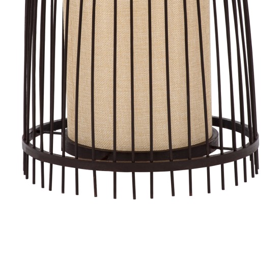 GLOBOSTAR® AZORES 01754 Boho Επιδαπέδιο Φωτιστικό με Ντουί 1 x E27 AC 220-240V IP20 - Καφέ & Μπεζ - Μ30 x Π30 x Υ90cm