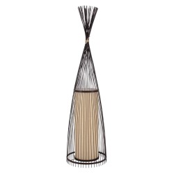 GLOBOSTAR® AZORES 01756 Boho Επιδαπέδιο Φωτιστικό με Ντουί 1 x E27 AC 220-240V IP20 - Καφέ & Μπεζ - Μ40 x Π40 x Υ150cm