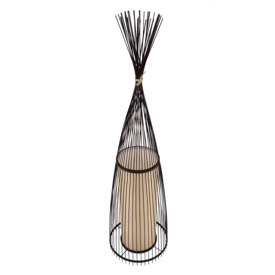 GLOBOSTAR® AZORES 01756 Boho Επιδαπέδιο Φωτιστικό με Ντουί 1 x E27 AC 220-240V IP20 - Καφέ & Μπεζ - Μ40 x Π40 x Υ150cm GLOBOSTAR® AZORES 01756 Boho Επιδαπέδιο Φωτιστικό με Ντουί 1 x E27 AC 220-240V IP20 - Καφέ & Μπεζ - Μ40 x Π40 x Υ150cm