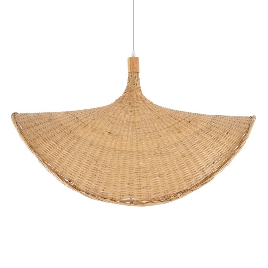 GLOBOSTAR® CUBA 01767 Boho Κρεμαστό Φωτιστικό Οροφής με Ντουί 1 x E27 AC 220-240V IP20 - Μπεζ - Μ80 x Π80 x Υ49cm