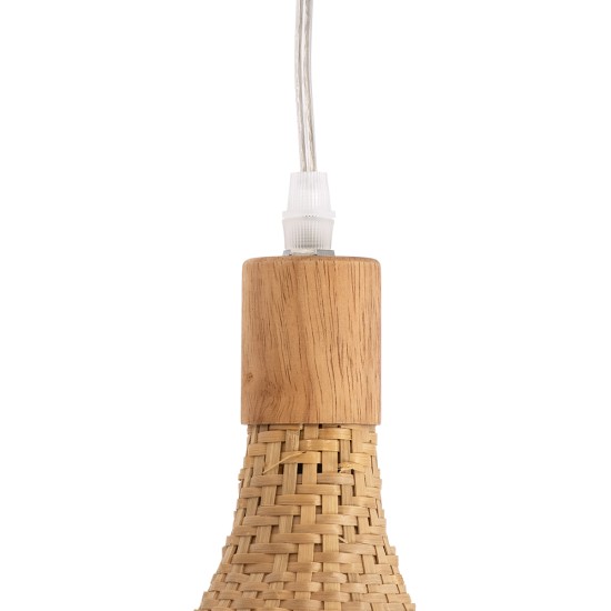 GLOBOSTAR® CUBA 01767 Boho Κρεμαστό Φωτιστικό Οροφής με Ντουί 1 x E27 AC 220-240V IP20 - Μπεζ - Μ80 x Π80 x Υ49cm