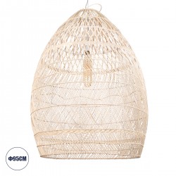 GLOBOSTAR® MALIBU 01812 Boho Κρεμαστό Φωτιστικό Οροφής με Ντουί 1 x E27 AC 220-240V IP20 - Μπεζ - Μ95 x Π95 x Υ125cm
