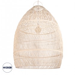 GLOBOSTAR® MALIBU 01813 Boho Κρεμαστό Φωτιστικό Οροφής με Ντουί 1 x E27 AC 220-240V IP20 - Μπεζ - Μ120 x Π120 x Υ156cm