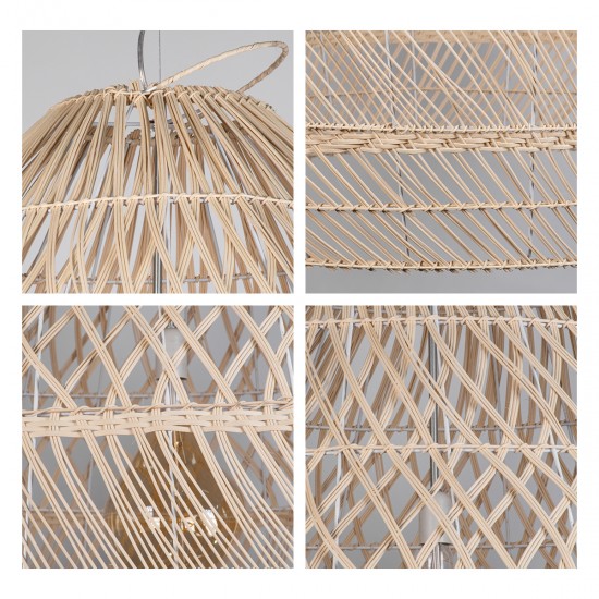 GLOBOSTAR® MALIBU 01813 Boho Κρεμαστό Φωτιστικό Οροφής με Ντουί 1 x E27 AC 220-240V IP20 - Μπεζ - Μ120 x Π120 x Υ156cm