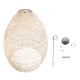 GLOBOSTAR® MALIBU 01813 Boho Κρεμαστό Φωτιστικό Οροφής με Ντουί 1 x E27 AC 220-240V IP20 - Μπεζ - Μ120 x Π120 x Υ156cm