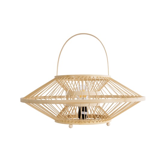 GLOBOSTAR® SORENIA 02005 Boho Επιτραπέζιο Φωτιστικό Πορτατίφ με Ντουί 1 x E27 AC 220-240V IP20 - Μπεζ - Μ50 x Π50 x Υ18cm