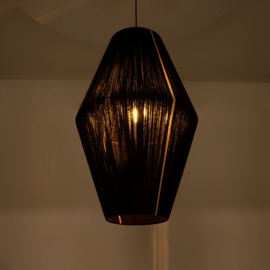 GLOBOSTAR® SALERNO 02078 Boho Κρεμαστό Φωτιστικό Οροφής με Ντουί 1 x E27 AC 220-240V IP20 - Μαύρο & Μπεζ - Μ50 x Π50 x Υ80cm GLOBOSTAR® SALERNO 02078 Boho Κρεμαστό Φωτιστικό Οροφής με Ντουί 1 x E27 AC 220-240V IP20 - Μαύρο & Μπεζ - Μ50 x Π50 x Υ80cm