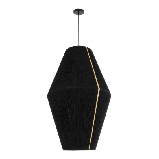 GLOBOSTAR® SALERNO 02078 Boho Κρεμαστό Φωτιστικό Οροφής με Ντουί 1 x E27 AC 220-240V IP20 - Μαύρο & Μπεζ - Μ50 x Π50 x Υ80cm GLOBOSTAR® SALERNO 02078 Boho Κρεμαστό Φωτιστικό Οροφής με Ντουί 1 x E27 AC 220-240V IP20 - Μαύρο & Μπεζ - Μ50 x Π50 x Υ80cm