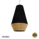 GLOBOSTAR® SALERNO 02080 Boho Κρεμαστό Φωτιστικό Οροφής με Ντουί 1 x E27 AC 220-240V IP20 - Μαύρο & Μπεζ - Μ50 x Π50 x Υ80cm