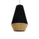 GLOBOSTAR® SALERNO 02080 Boho Κρεμαστό Φωτιστικό Οροφής με Ντουί 1 x E27 AC 220-240V IP20 - Μαύρο & Μπεζ - Μ50 x Π50 x Υ80cm