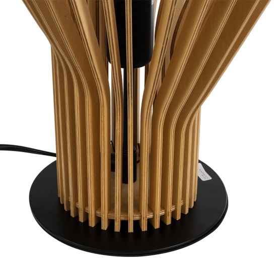 GLOBOSTAR® MIHIRO 02176 Boho Επιτραπέζιο Φωτιστικό Πορτατίφ με Ντουί 1 x E27 AC 220-240V IP20 - Μπεζ& Μαύρο - Μ33 x Π33 x Υ57cm