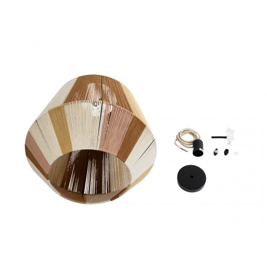 GLOBOSTAR® SALERNO 02187 Boho Κρεμαστό Φωτιστικό Οροφής με Ντουί 1 x E27 AC 220-240V IP20 - Μπεζ & Καφέ - Μ50 x Π50 x Υ50cm GLOBOSTAR® SALERNO 02187 Boho Κρεμαστό Φωτιστικό Οροφής με Ντουί 1 x E27 AC 220-240V IP20 - Μπεζ & Καφέ - Μ50 x Π50 x Υ50cm