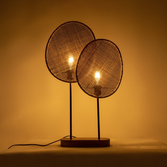 GLOBOSTAR® AZUL 02231 Boho Επιτραπέζιο Φωτιστικό Πορτατίφ με Ντουί 2 x E27 AC 220-240V IP20 - Μπεζ & Μαύρο - Μ45 x Π11 x Υ75cm GLOBOSTAR® AZUL 02231 Boho Επιτραπέζιο Φωτιστικό Πορτατίφ με Ντουί 2 x E27 AC 220-240V IP20 - Μπεζ & Μαύρο - Μ45 x Π11 x Υ75cm