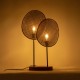 GLOBOSTAR® AZUL 02231 Boho Επιτραπέζιο Φωτιστικό Πορτατίφ με Ντουί 2 x E27 AC 220-240V IP20 - Μπεζ & Μαύρο - Μ45 x Π11 x Υ75cm