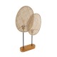 GLOBOSTAR® AZUL 02231 Boho Επιτραπέζιο Φωτιστικό Πορτατίφ με Ντουί 2 x E27 AC 220-240V IP20 - Μπεζ & Μαύρο - Μ45 x Π11 x Υ75cm