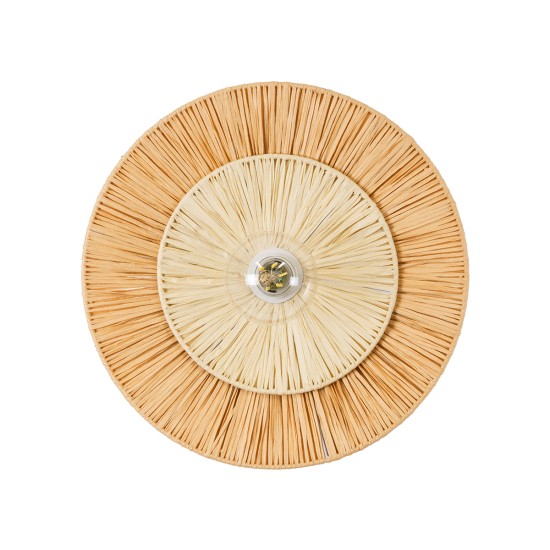 GLOBOSTAR® COLOMBO 02278 Boho Φωτιστικό Τοίχου - Απλίκα με Ντουί 1 x E27 AC 220-240V IP20 - Μπεζ - Μ40 x Π40 x Υ9cm GLOBOSTAR® COLOMBO 02278 Boho Φωτιστικό Τοίχου - Απλίκα με Ντουί 1 x E27 AC 220-240V IP20 - Μπεζ - Μ40 x Π40 x Υ9cm