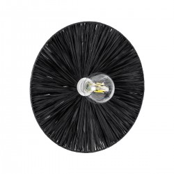 GLOBOSTAR® COLOMBO 02279 Boho Φωτιστικό Τοίχου - Απλίκα με Ντουί 1 x E27 AC 220-240V IP20 - Μαύρο - Μ40 x Π40 x Υ9cm