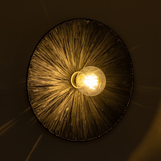 GLOBOSTAR® COLOMBO 02279 Boho Φωτιστικό Τοίχου - Απλίκα με Ντουί 1 x E27 AC 220-240V IP20 - Μαύρο - Μ40 x Π40 x Υ9cm GLOBOSTAR® COLOMBO 02279 Boho Φωτιστικό Τοίχου - Απλίκα με Ντουί 1 x E27 AC 220-240V IP20 - Μαύρο - Μ40 x Π40 x Υ9cm