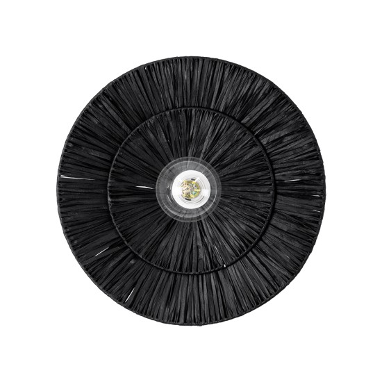 GLOBOSTAR® COLOMBO 02280 Boho Φωτιστικό Τοίχου - Απλίκα με Ντουί 1 x E27 AC 220-240V IP20 - Μαύρο - Μ40 x Π40 x Υ9cm