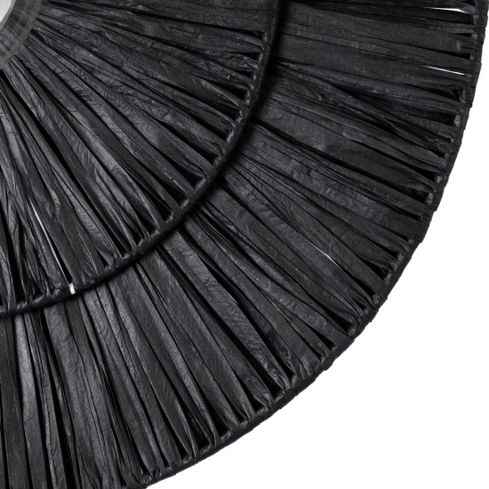 GLOBOSTAR® COLOMBO 02280 Boho Φωτιστικό Τοίχου - Απλίκα με Ντουί 1 x E27 AC 220-240V IP20 - Μαύρο - Μ40 x Π40 x Υ9cm