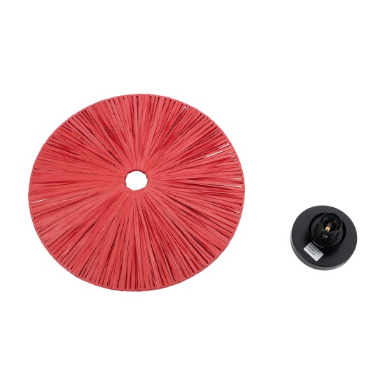 GLOBOSTAR® COLOMBO 02281 Boho Φωτιστικό Τοίχου - Απλίκα με Ντουί 1 x E27 AC 220-240V IP20 - Κόκκινο - Μ40 x Π40 x Υ9cm
