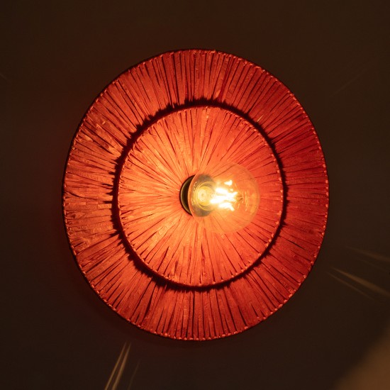 GLOBOSTAR® COLOMBO 02282 Boho Φωτιστικό Τοίχου - Απλίκα με Ντουί 1 x E27 AC 220-240V IP20 - Κόκκινο - Μ40 x Π40 x Υ9cm GLOBOSTAR® COLOMBO 02282 Boho Φωτιστικό Τοίχου - Απλίκα με Ντουί 1 x E27 AC 220-240V IP20 - Κόκκινο - Μ40 x Π40 x Υ9cm