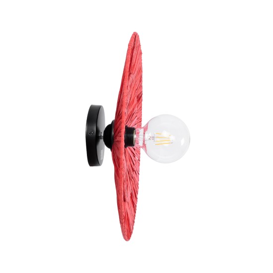 GLOBOSTAR® COLOMBO 02282 Boho Φωτιστικό Τοίχου - Απλίκα με Ντουί 1 x E27 AC 220-240V IP20 - Κόκκινο - Μ40 x Π40 x Υ9cm GLOBOSTAR® COLOMBO 02282 Boho Φωτιστικό Τοίχου - Απλίκα με Ντουί 1 x E27 AC 220-240V IP20 - Κόκκινο - Μ40 x Π40 x Υ9cm