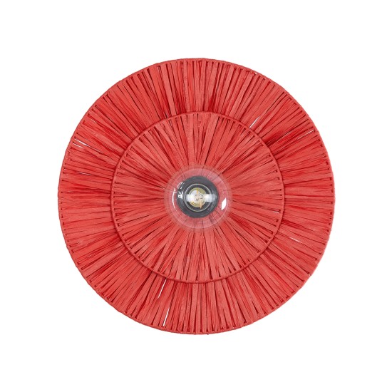 GLOBOSTAR® COLOMBO 02282 Boho Φωτιστικό Τοίχου - Απλίκα με Ντουί 1 x E27 AC 220-240V IP20 - Κόκκινο - Μ40 x Π40 x Υ9cm GLOBOSTAR® COLOMBO 02282 Boho Φωτιστικό Τοίχου - Απλίκα με Ντουί 1 x E27 AC 220-240V IP20 - Κόκκινο - Μ40 x Π40 x Υ9cm