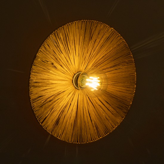 GLOBOSTAR® COLOMBO 02283 Boho Φωτιστικό Τοίχου - Απλίκα με Ντουί 1 x E27 AC 220-240V IP20 - Μπεζ - Μ40 x Π40 x Υ9cm GLOBOSTAR® COLOMBO 02283 Boho Φωτιστικό Τοίχου - Απλίκα με Ντουί 1 x E27 AC 220-240V IP20 - Μπεζ - Μ40 x Π40 x Υ9cm