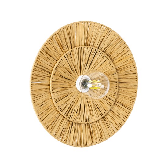 GLOBOSTAR® COLOMBO 02284 Boho Φωτιστικό Τοίχου - Απλίκα με Ντουί 1 x E27 AC 220-240V IP20 - Μπεζ - Μ40 x Π40 x Υ9cm GLOBOSTAR® COLOMBO 02284 Boho Φωτιστικό Τοίχου - Απλίκα με Ντουί 1 x E27 AC 220-240V IP20 - Μπεζ - Μ40 x Π40 x Υ9cm