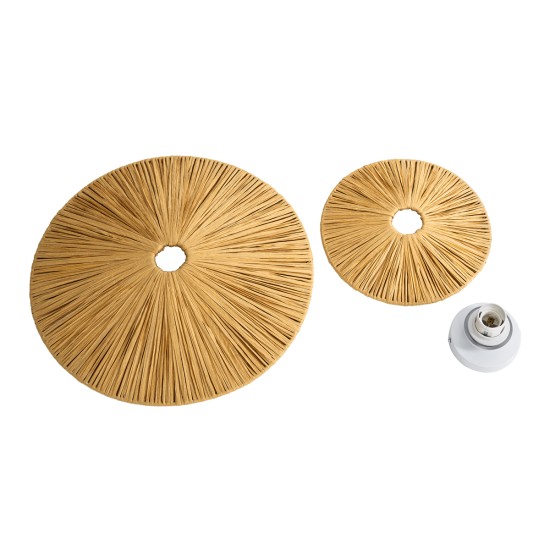 GLOBOSTAR® COLOMBO 02284 Boho Φωτιστικό Τοίχου - Απλίκα με Ντουί 1 x E27 AC 220-240V IP20 - Μπεζ - Μ40 x Π40 x Υ9cm GLOBOSTAR® COLOMBO 02284 Boho Φωτιστικό Τοίχου - Απλίκα με Ντουί 1 x E27 AC 220-240V IP20 - Μπεζ - Μ40 x Π40 x Υ9cm