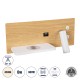 GLOBOSTAR® PALADIN 61359 Μοντέρνο Φωτιστικό Τοίχου - Απλίκα Ξενοδοχείου Reading Light με Φορτιστή USB 3A & Wireless 20W LED 6W 720lm 36° & 360° AC 220-240V IP20 Φυσικό Λευκό 4500K - Bridgelux COB Chip & TÜV SÜD Driver - Μπεζ & Λευκό - Μ30 
