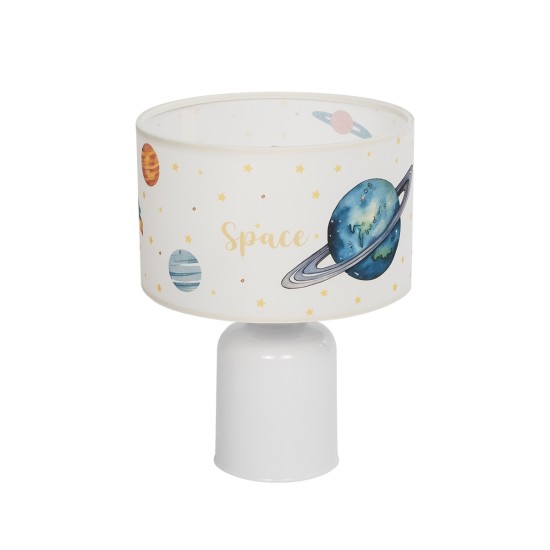 GLOBOSTAR® SATURN 204-0030 Παιδικό Επιτραπέζιο Φωτιστικό Πορτατίφ με Ντουί 1 x E27 AC 220-240V IP20 - Πολύχρωμο - Μ24 x Π24 x Υ32cm