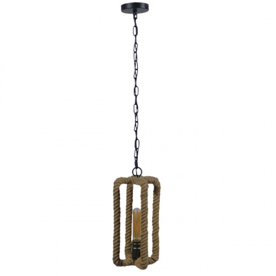GLOBOSTAR® ELDORA 10001014 Vintage Κρεμαστό Φωτιστικό Οροφής με Ντουί 1 x E27 AC 220-240V IP20 - Μπεζ & Μπρούτζινο - Μ13 x Π13 x Υ30cm GLOBOSTAR® ELDORA 10001014 Vintage Κρεμαστό Φωτιστικό Οροφής με Ντουί 1 x E27 AC 220-240V IP20 - Μπεζ & Μπρούτζινο - Μ13 x Π13 x Υ30cm