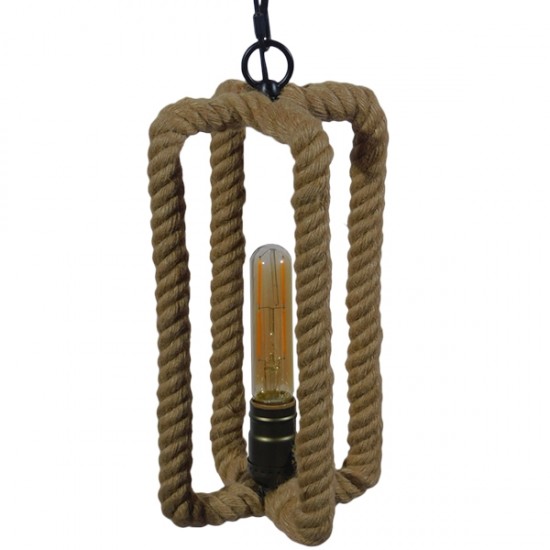 GLOBOSTAR® ELDORA 10001014 Vintage Κρεμαστό Φωτιστικό Οροφής με Ντουί 1 x E27 AC 220-240V IP20 - Μπεζ & Μπρούτζινο - Μ13 x Π13 x Υ30cm GLOBOSTAR® ELDORA 10001014 Vintage Κρεμαστό Φωτιστικό Οροφής με Ντουί 1 x E27 AC 220-240V IP20 - Μπεζ & Μπρούτζινο - Μ13 x Π13 x Υ30cm
