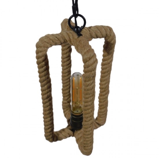 GLOBOSTAR® ELDORA 10001014 Vintage Κρεμαστό Φωτιστικό Οροφής με Ντουί 1 x E27 AC 220-240V IP20 - Μπεζ & Μπρούτζινο - Μ13 x Π13 x Υ30cm GLOBOSTAR® ELDORA 10001014 Vintage Κρεμαστό Φωτιστικό Οροφής με Ντουί 1 x E27 AC 220-240V IP20 - Μπεζ & Μπρούτζινο - Μ13 x Π13 x Υ30cm