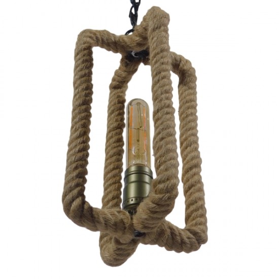 GLOBOSTAR® ELDORA 10001014 Vintage Κρεμαστό Φωτιστικό Οροφής με Ντουί 1 x E27 AC 220-240V IP20 - Μπεζ & Μπρούτζινο - Μ13 x Π13 x Υ30cm GLOBOSTAR® ELDORA 10001014 Vintage Κρεμαστό Φωτιστικό Οροφής με Ντουί 1 x E27 AC 220-240V IP20 - Μπεζ & Μπρούτζινο - Μ13 x Π13 x Υ30cm