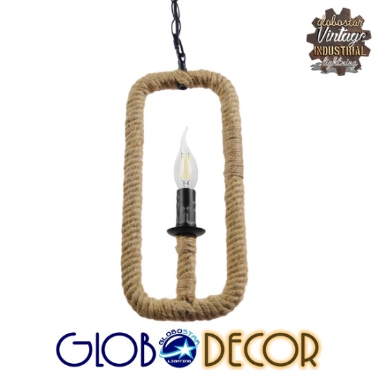 GLOBOSTAR® LINDELL 10001110 Vintage Κρεμαστό Φωτιστικό Οροφής με Ντουί 1 x E14 AC 220-240V IP20 - Μπεζ & Μαύρο - Μ18 x Π18 x Υ33cm GLOBOSTAR® LINDELL 10001110 Vintage Κρεμαστό Φωτιστικό Οροφής με Ντουί 1 x E14 AC 220-240V IP20 - Μπεζ & Μαύρο - Μ18 x Π18 x Υ33cm