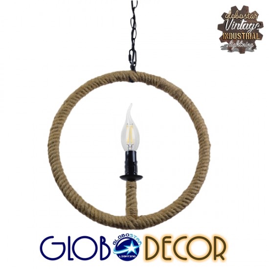 GLOBOSTAR® LINDELL 10001111 Vintage Κρεμαστό Φωτιστικό Οροφής με Ντουί 1 x E14 AC 220-240V IP20 - Μπεζ & Μαύρο - Μ37 x Π2.5 x Υ37cm GLOBOSTAR® LINDELL 10001111 Vintage Κρεμαστό Φωτιστικό Οροφής με Ντουί 1 x E14 AC 220-240V IP20 - Μπεζ & Μαύρο - Μ37 x Π2.5 x Υ37cm